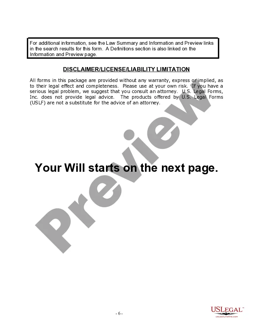 Preview Last Will and Testament for Married Person with Adult Children