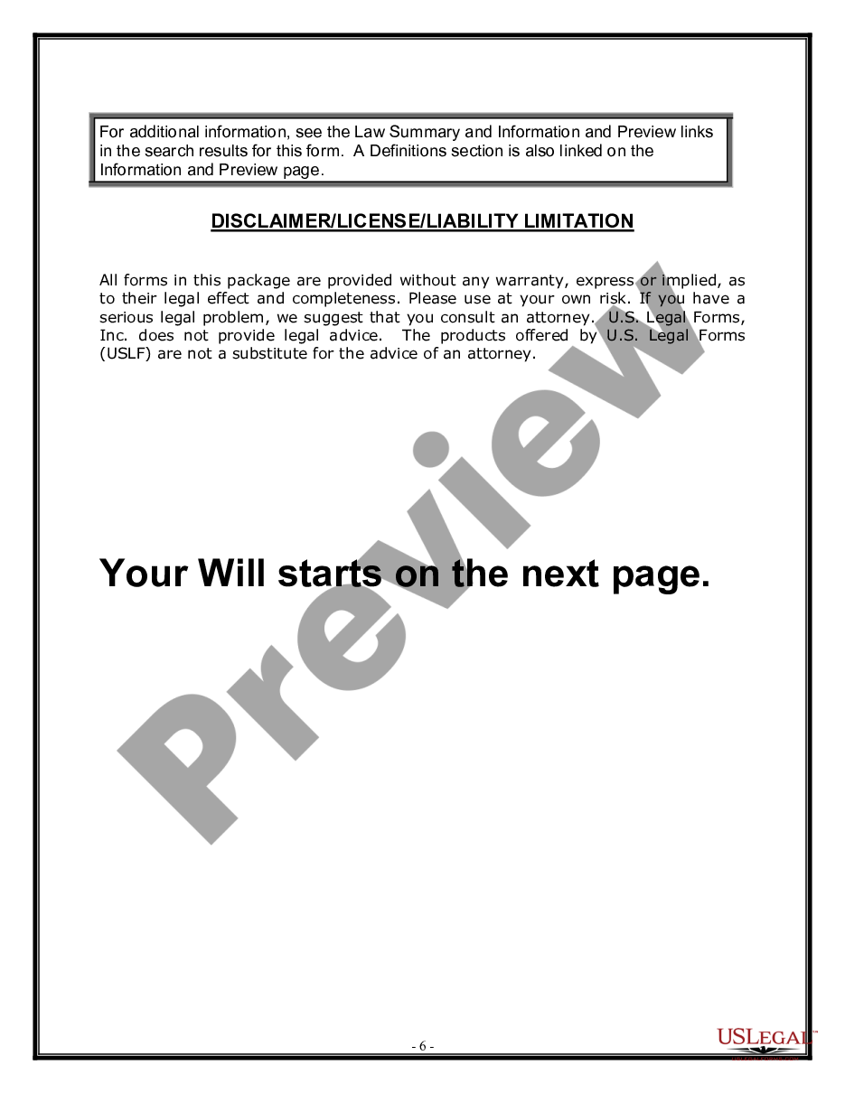 page 5 Legal Last Will and Testament Form for a Married Person with No Children preview