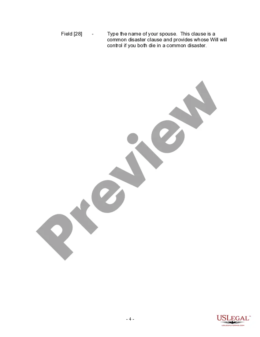 Preview Last Will and Testament for a Married Person with No Children