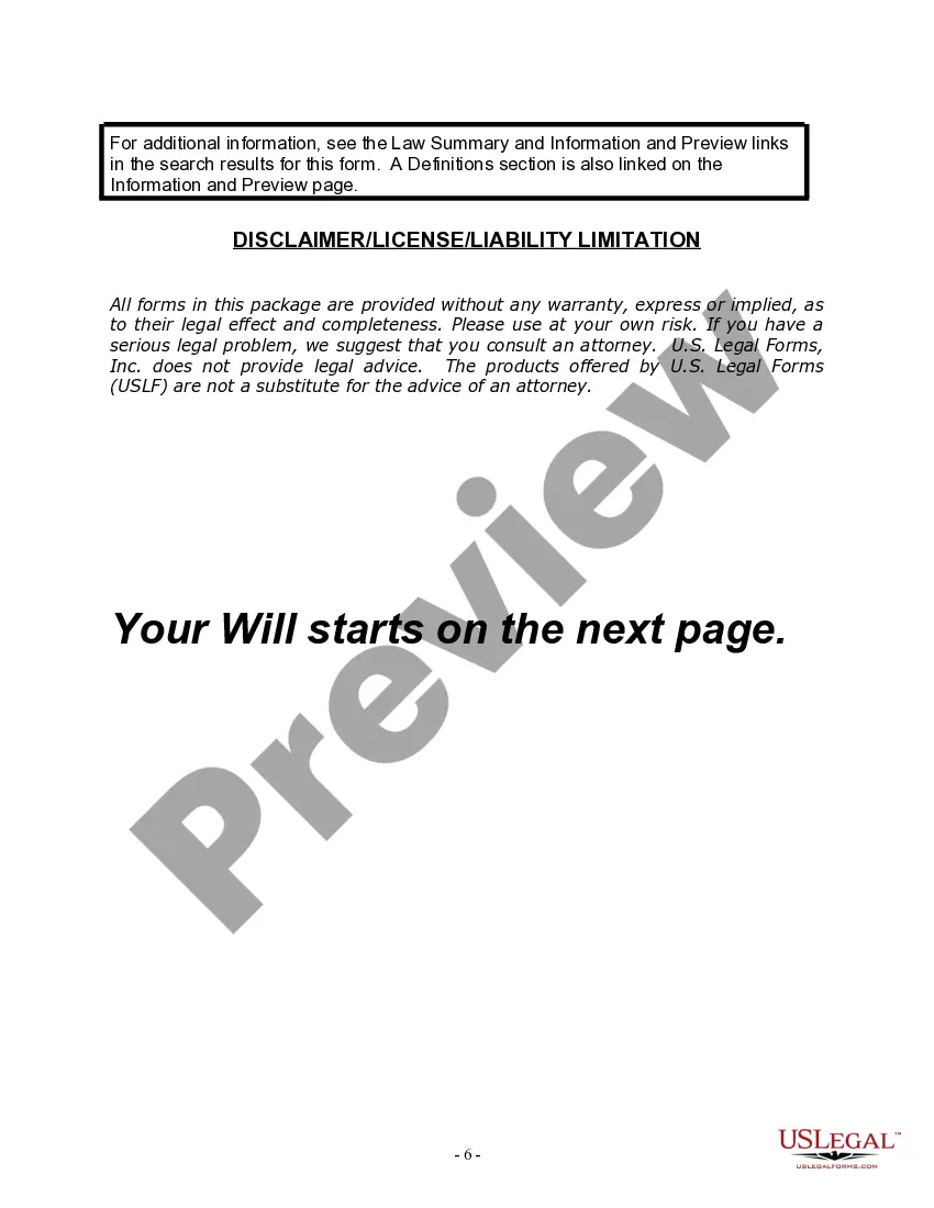 Preview Last Will and Testament for a Married Person with No Children