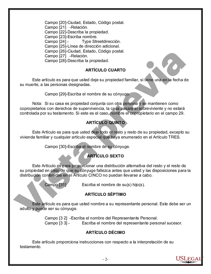 Preview Paquete de Voluntades Mutuas con Últimas Voluntades y Testamentos para Pareja Casada con Hijos Adultos