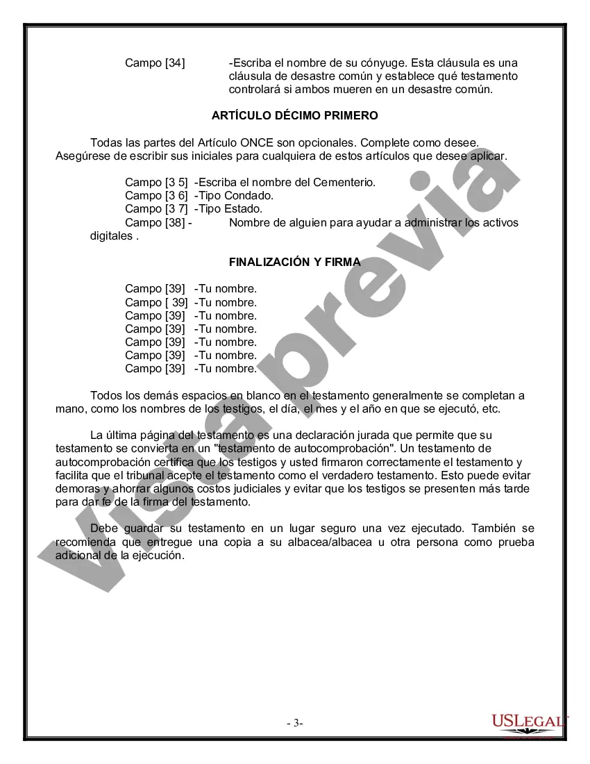 Preview Paquete de Voluntades Mutuas con Últimas Voluntades y Testamentos para Pareja Casada con Hijos Adultos