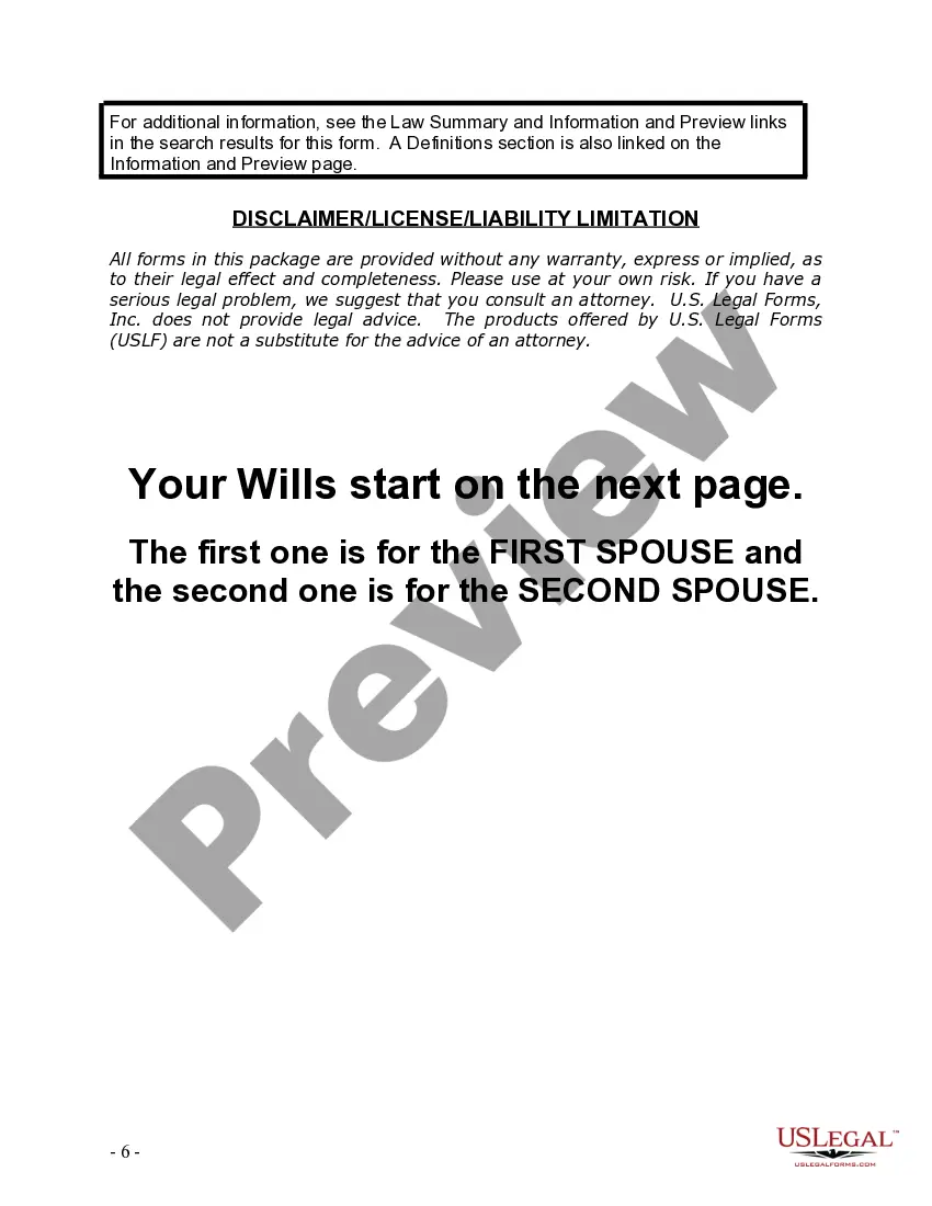 Preview Mutual Wills Package with Last Wills and Testaments for Married Couple with Adult Children