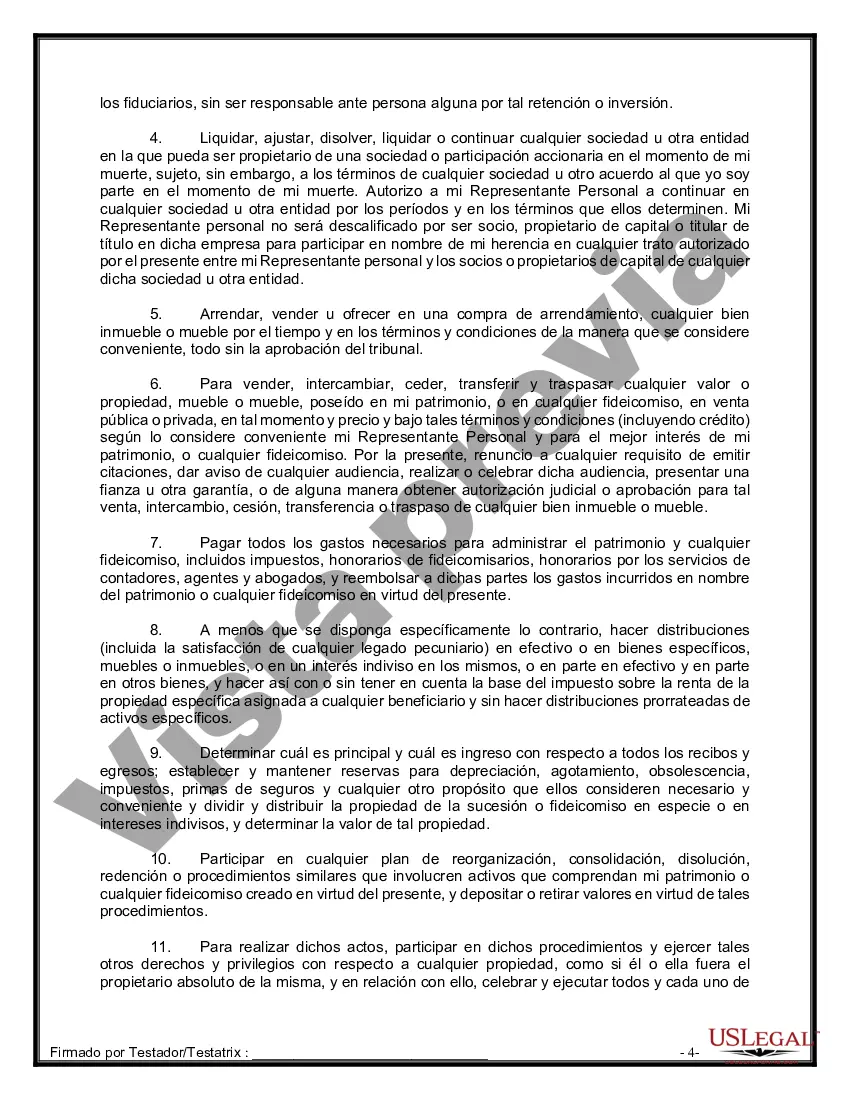 Preview Paquete de Voluntades Mutuas con Últimas Voluntades y Testamentos para Pareja Casada sin Hijos