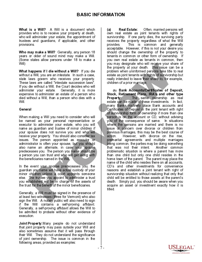 Preview Last Will and Testament for Married Person with Adult and Minor Children from Prior Marriage