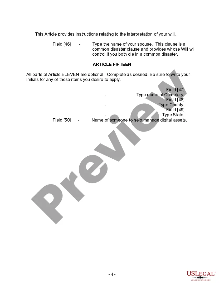 Preview Mutual Wills Package with Last Wills and Testaments for Married Couple with Adult and Minor Children