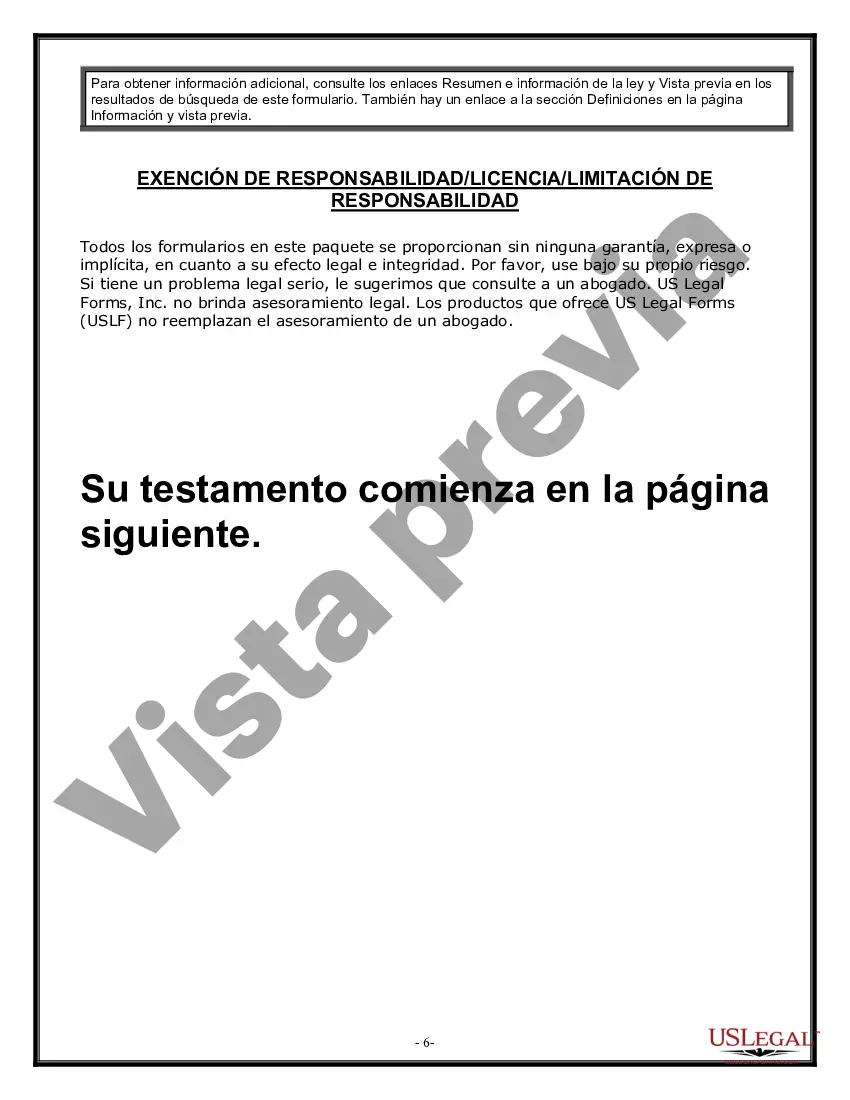 Preview Formulario de testamento y última voluntad legal para viuda o viudo con hijos adultos