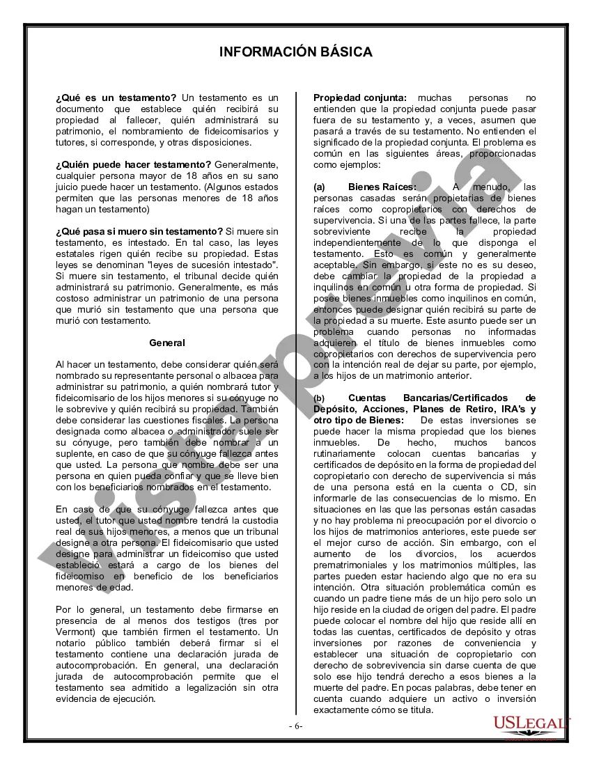 Preview Formulario de última voluntad legal para una viuda o viudo sin hijos