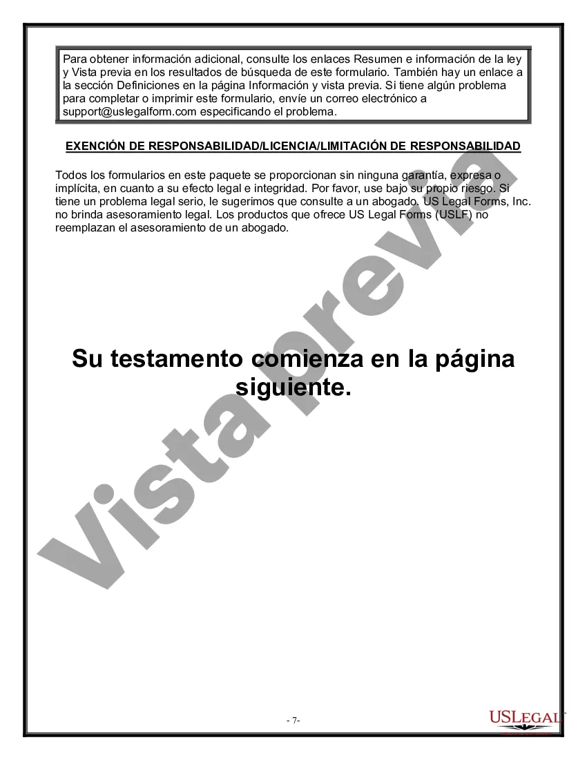 Preview Formulario de última voluntad legal para una viuda o viudo sin hijos