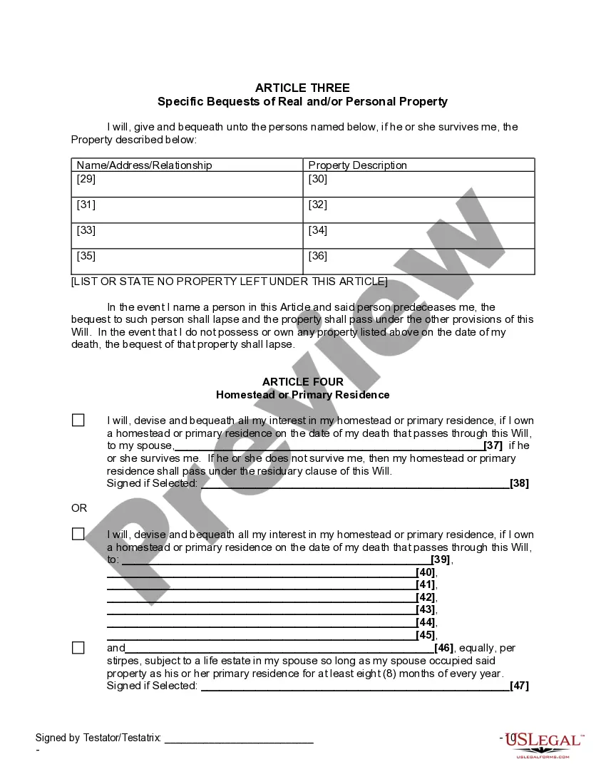 Preview Last Will and Testament for Divorced and Remarried Person with Mine, Yours and Ours Children
