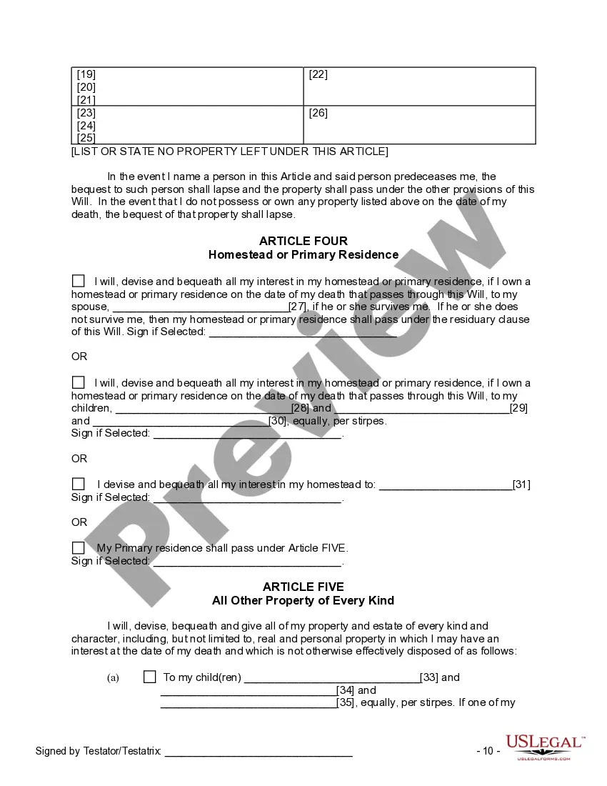 Get Last Will and Testament for other Persons Preview Last Will and Testament for other Persons