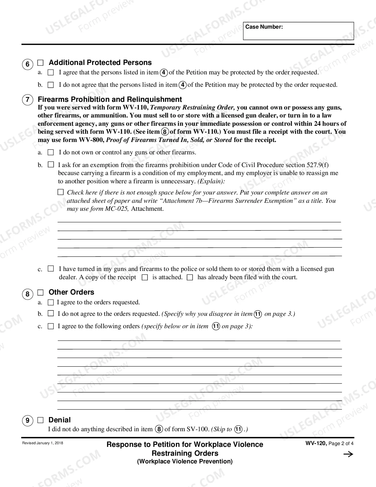 Preview Response to Petition for Workplace Violence Restraining Orders
