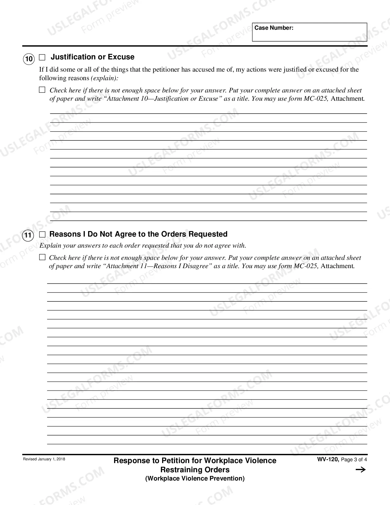 Preview Response to Petition for Workplace Violence Restraining Orders