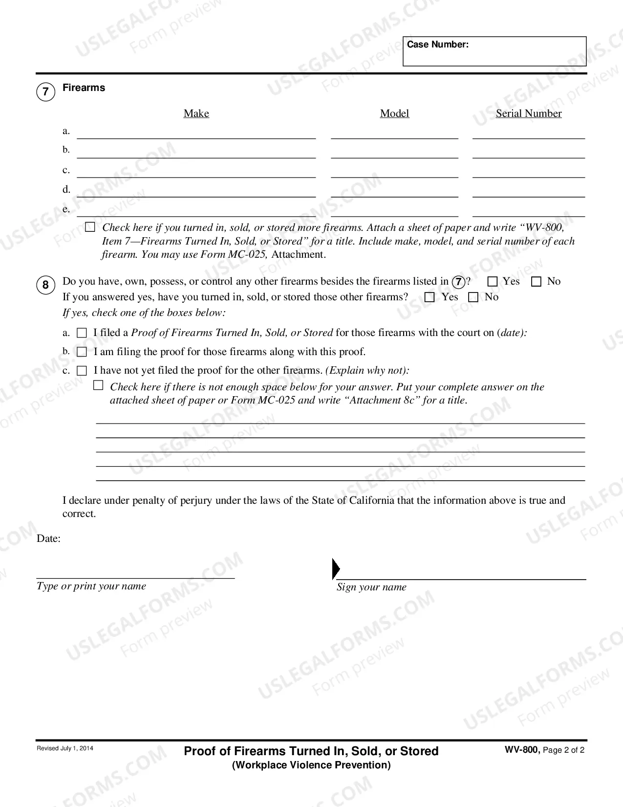 Preview Proof of Firearms Turned In or Sold - Workplace Violence Prevention