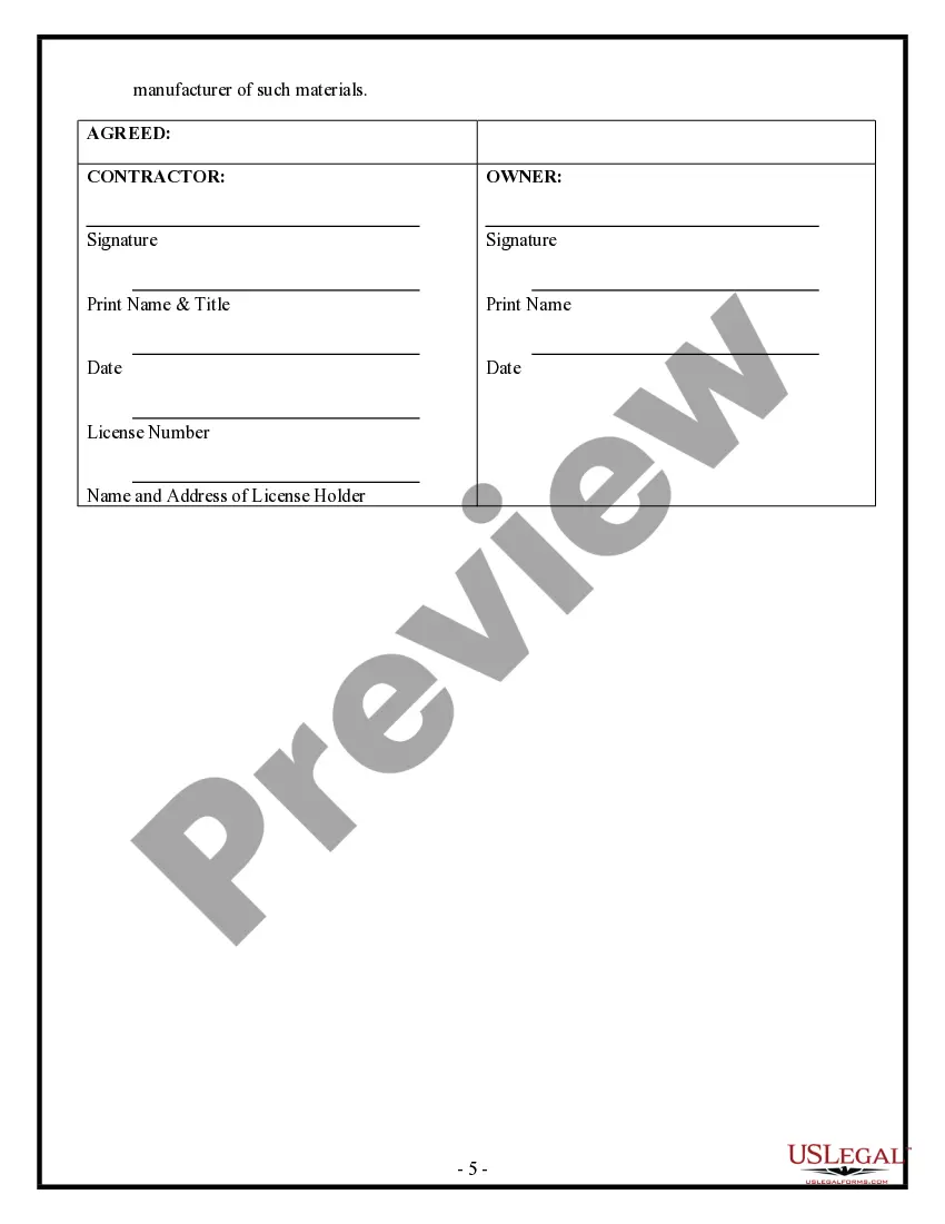 Preview Renovation Contract for Contractor
