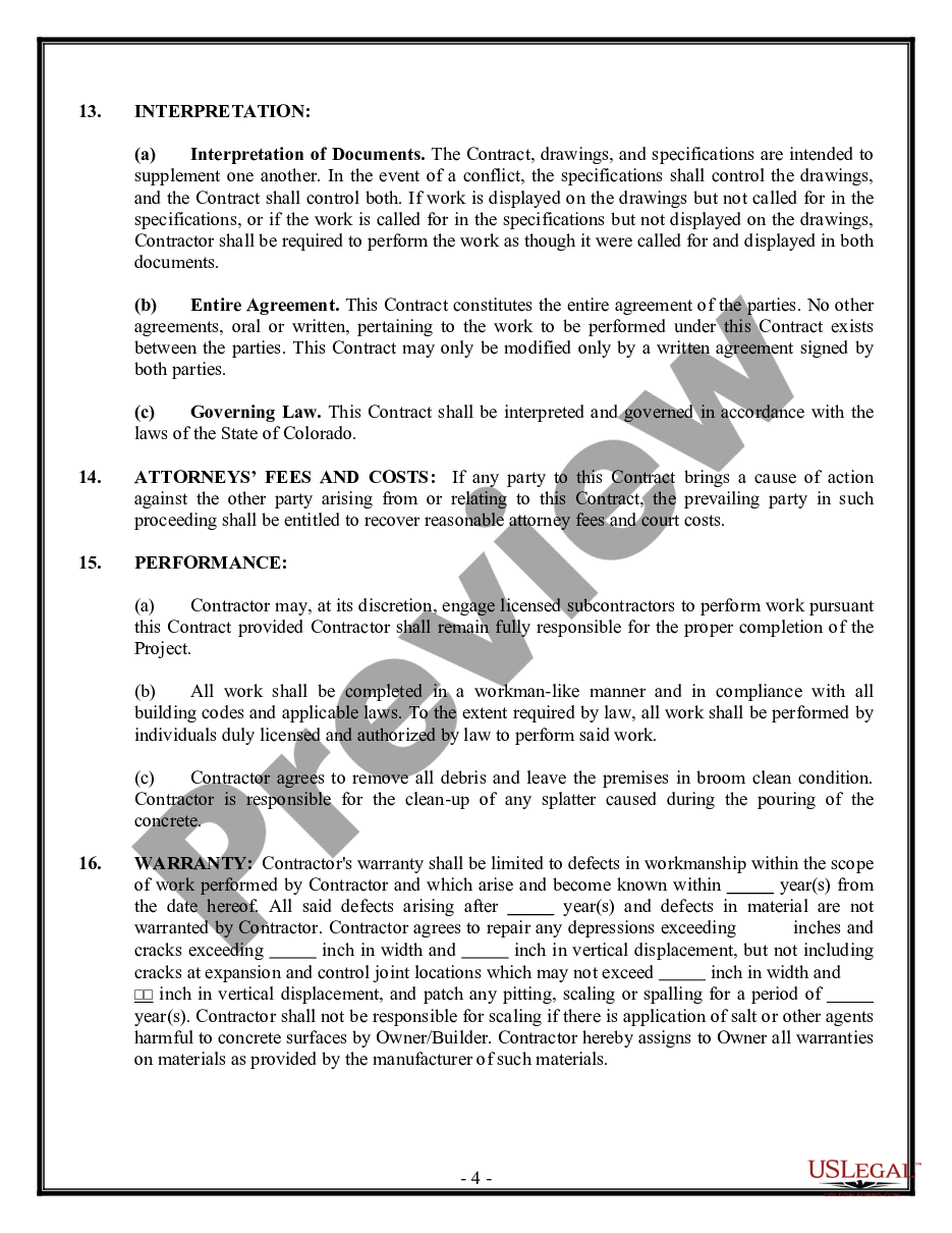 page 3 Concrete Mason Contract for Contractor preview