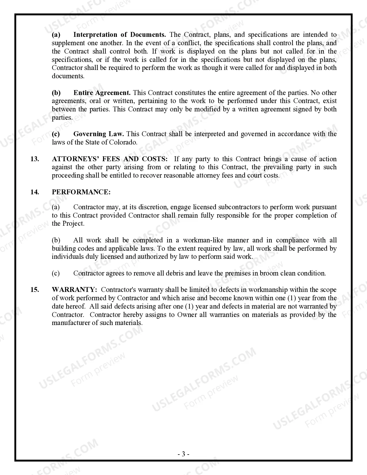Preview Demolition Contract for Contractor