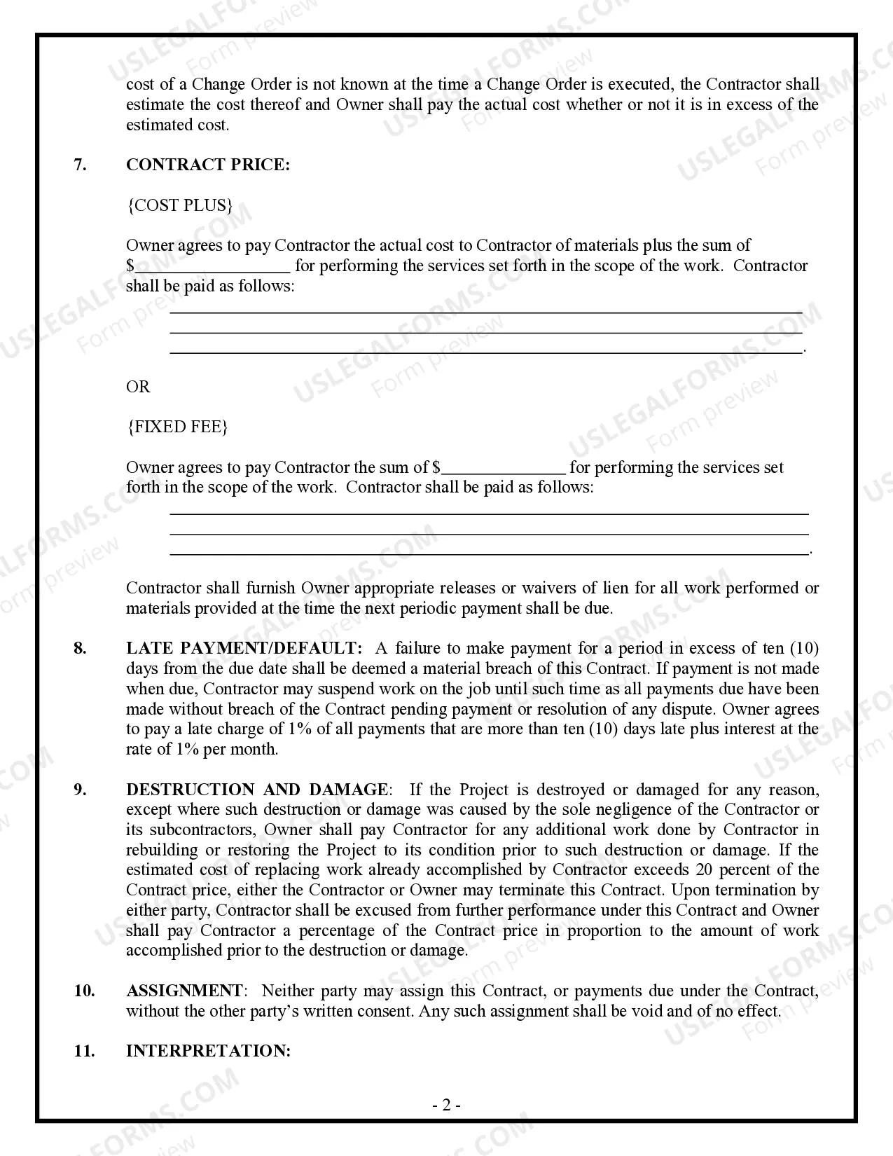 Preview Refrigeration Contract for Contractor