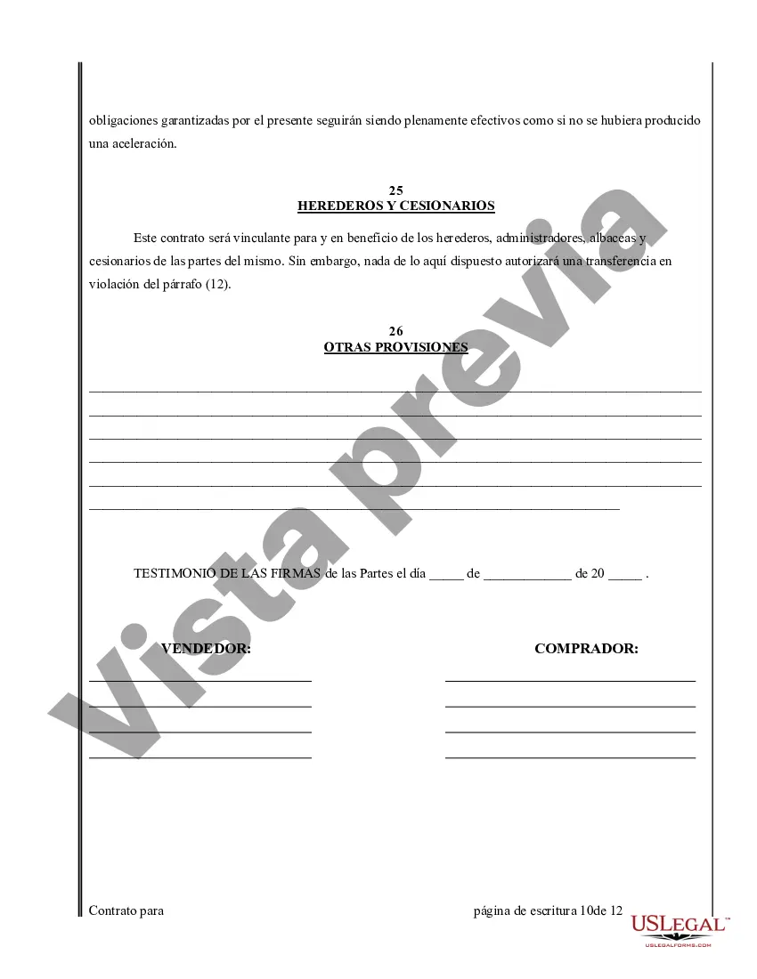 Preview Acuerdo o Contrato de Escritura de Venta y Compra de Bienes Raíces a/k/a Terreno o Contrato de Ejecución