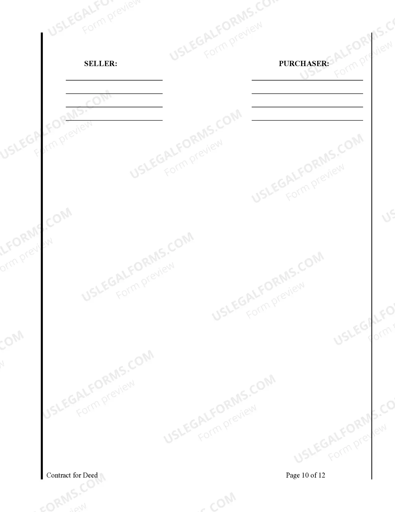 Preview Agreement or Contract for Deed for Sale and Purchase of Real Estate a/k/a Land or Executory Contract