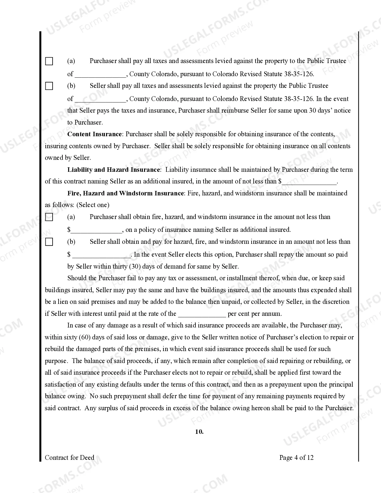 Preview Agreement or Contract for Deed for Sale and Purchase of Real Estate a/k/a Land or Executory Contract