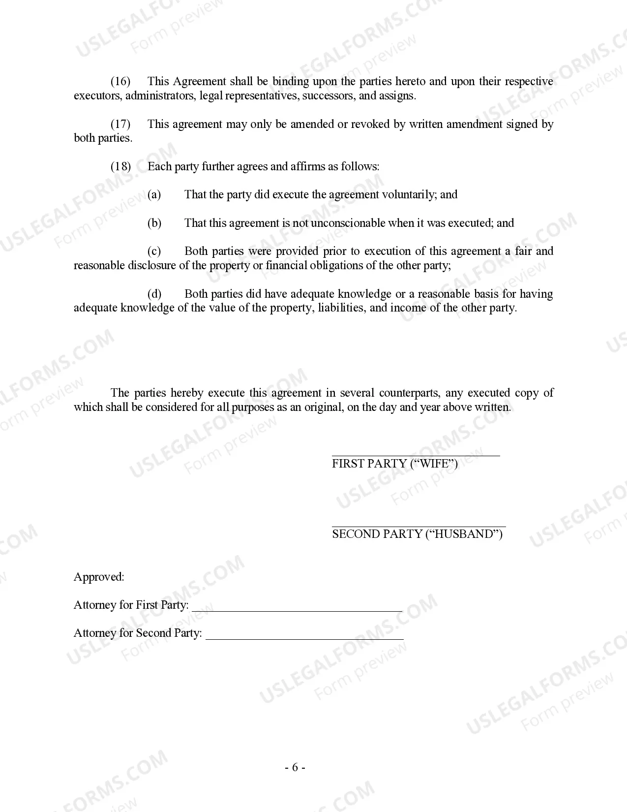 Preview Colorado Prenuptial Premarital Agreement without Financial Statements