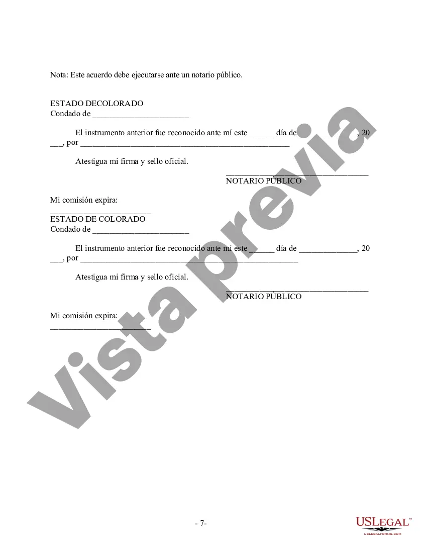 Preview Acuerdo prematrimonial prenupcial de Colorado con estados financieros