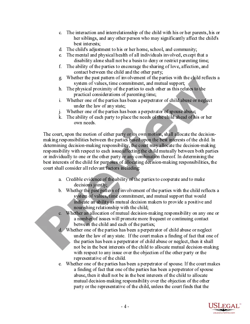 Preview Colorado No-Fault Agreed Uncontested Divorce Package for Dissolution of Marriage for people with Minor Children