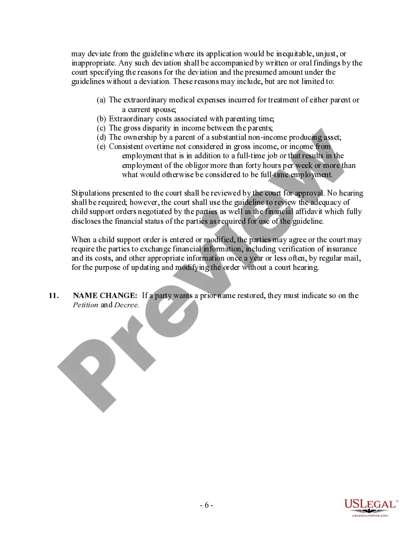 Preview Colorado No-Fault Agreed Uncontested Divorce Package for Dissolution of Marriage for people with Minor Children