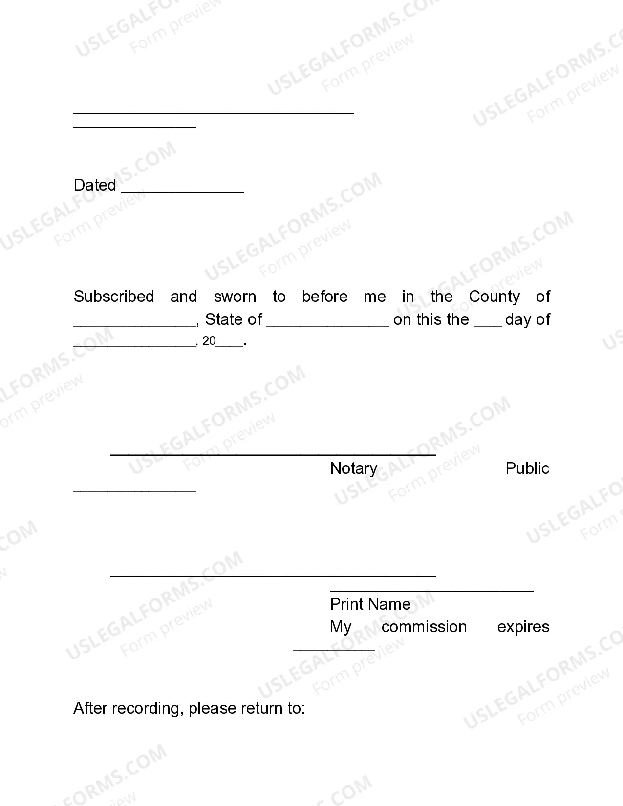 Preview Affidavit - Death of Joint Tenant
