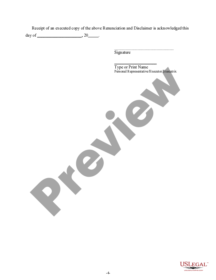 Sample Letter Of Disclaimer Of Inheritance Form | US Legal Forms