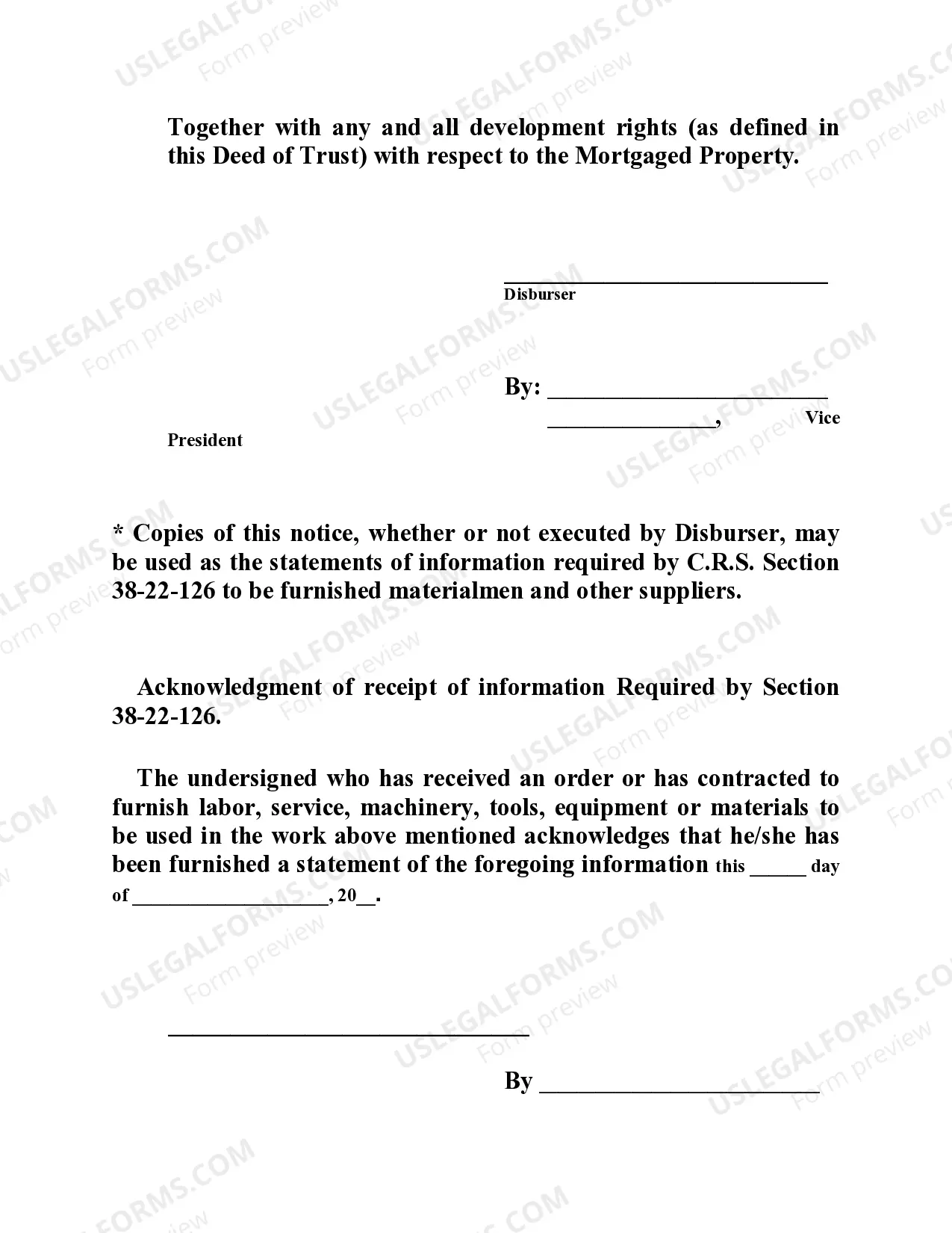 Preview Notice of Disburser