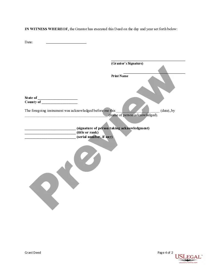 Preview Grant Deed from Individual to Individual