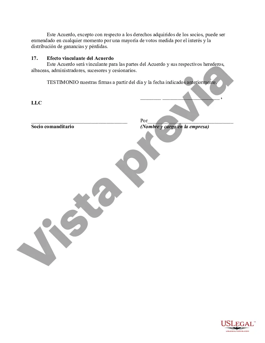 Preview Acuerdo de sociedad limitada entre sociedad de responsabilidad limitada y socio comanditario