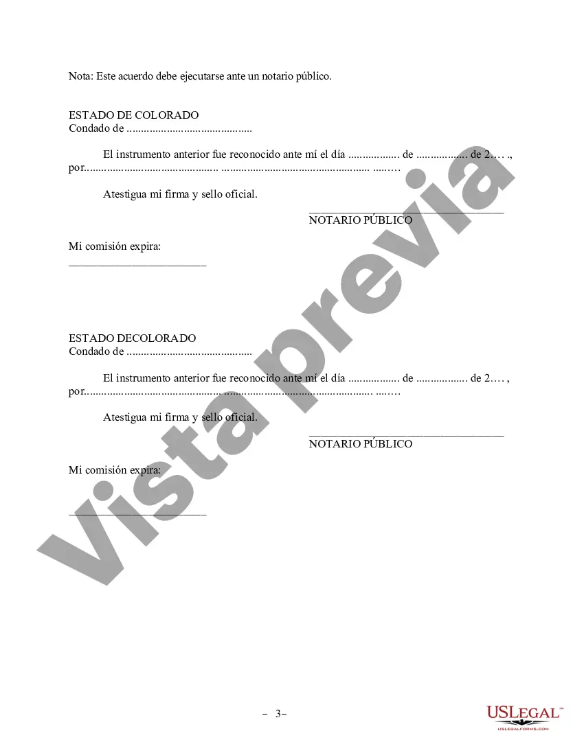 Preview Revocación del Acuerdo de Propiedad Postnupcial - Colorado