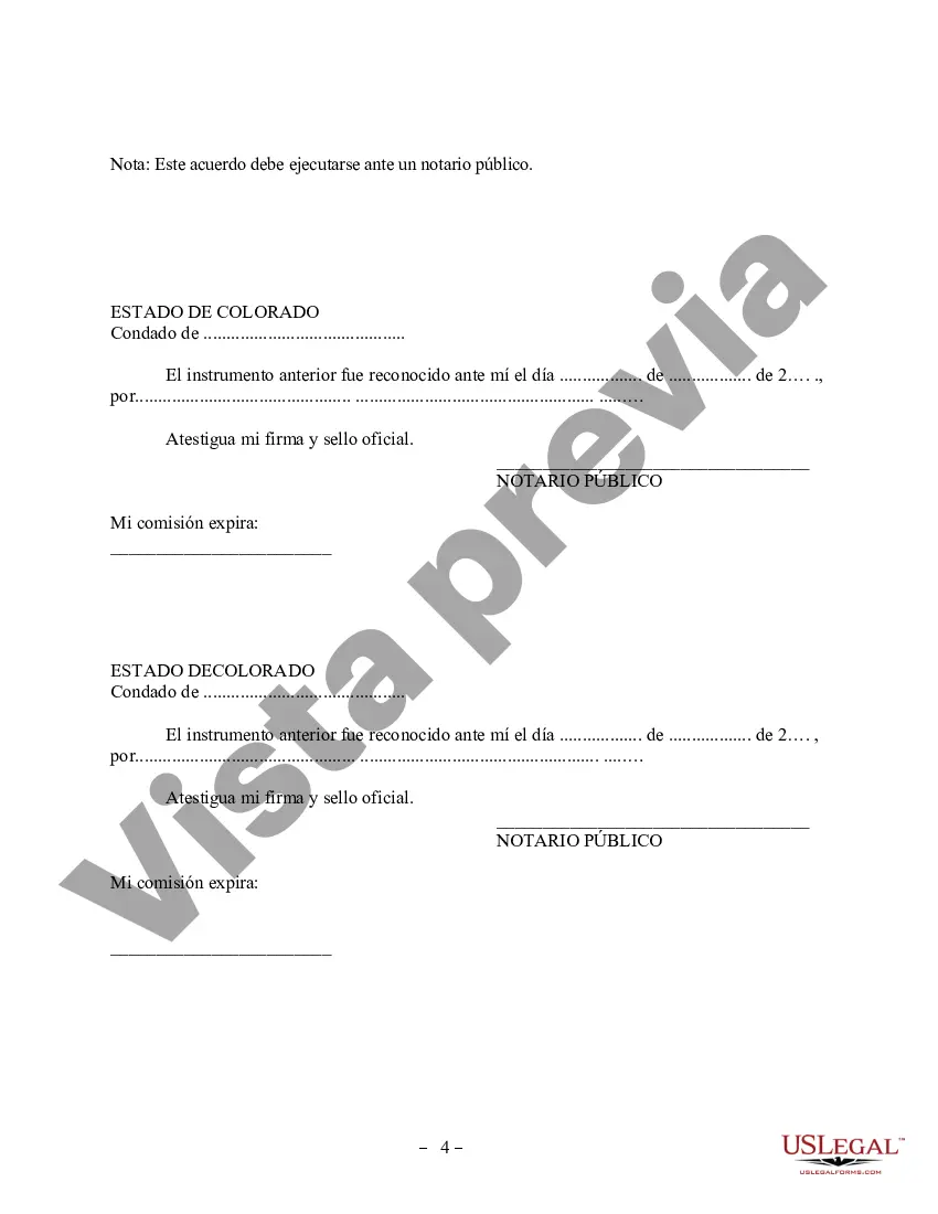 Preview Enmienda al Acuerdo de Propiedad Postnupcial - Colorado