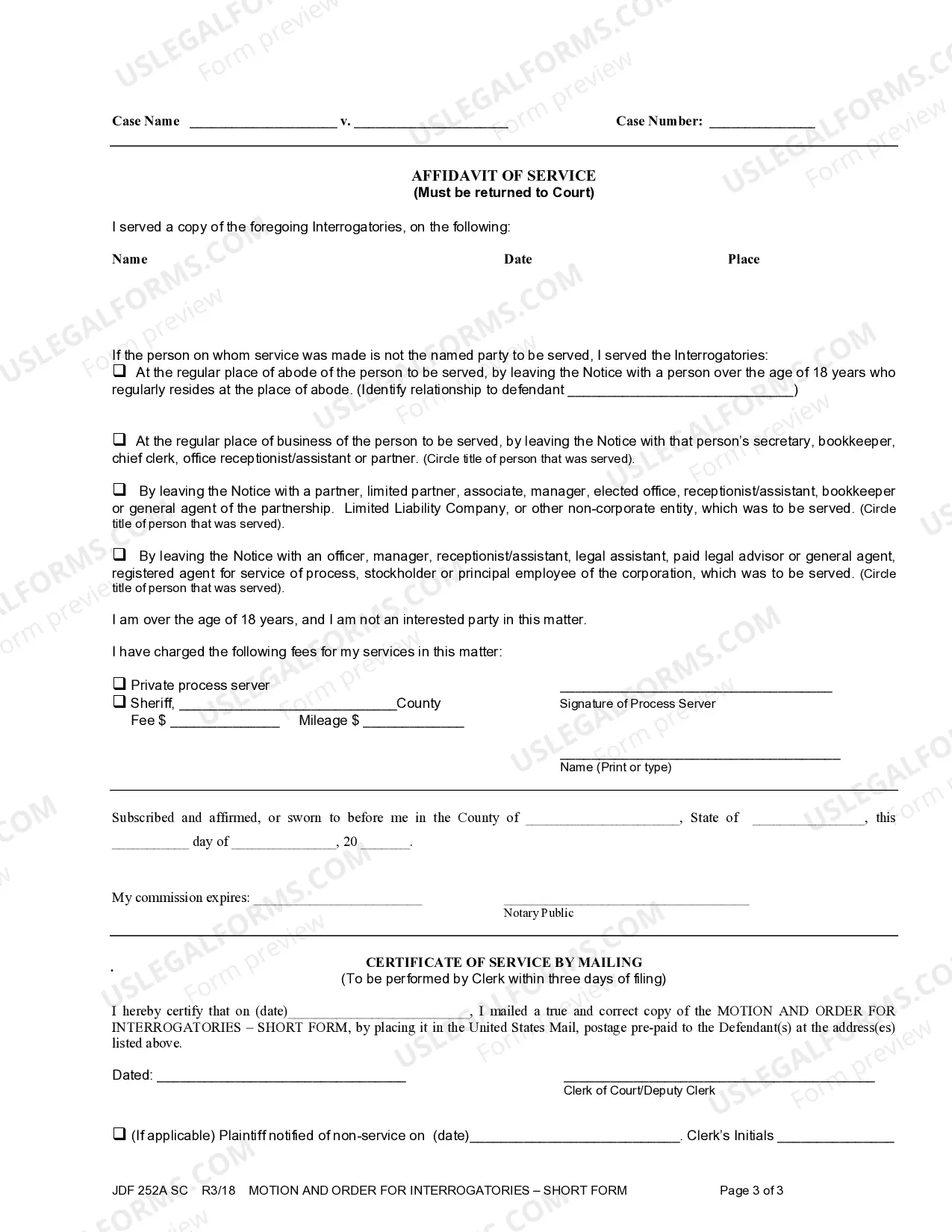 Preview Motion and Order for Interrogatories