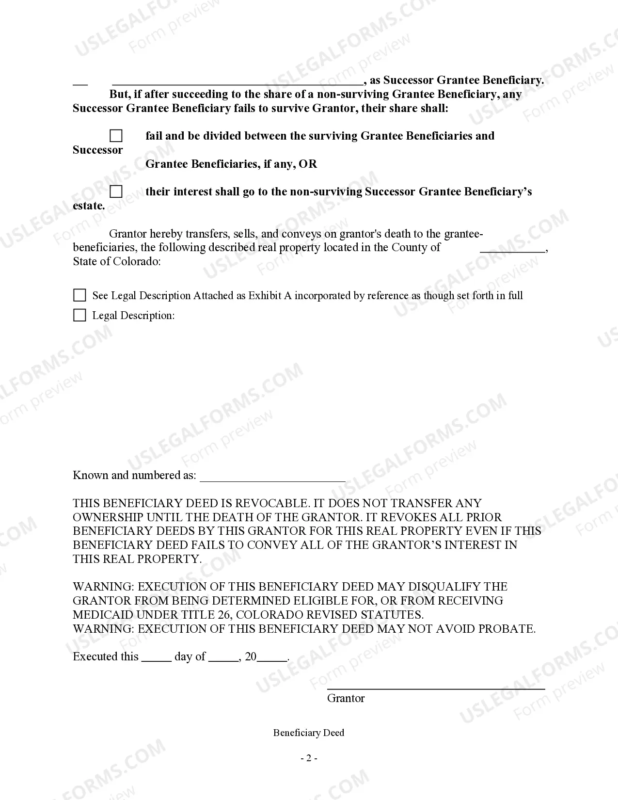 Preview Transfer on Death Deed or TOD - Beneficiary Deed for Grantor to Five Grantee Beneficiaries