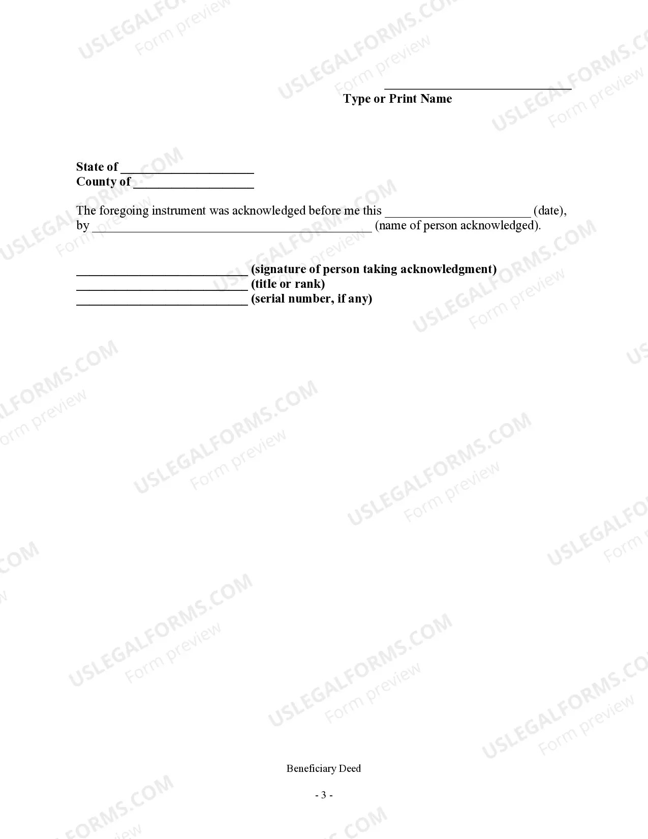 Preview Transfer on Death Deed or TOD - Beneficiary Deed for Grantor to Five Grantee Beneficiaries