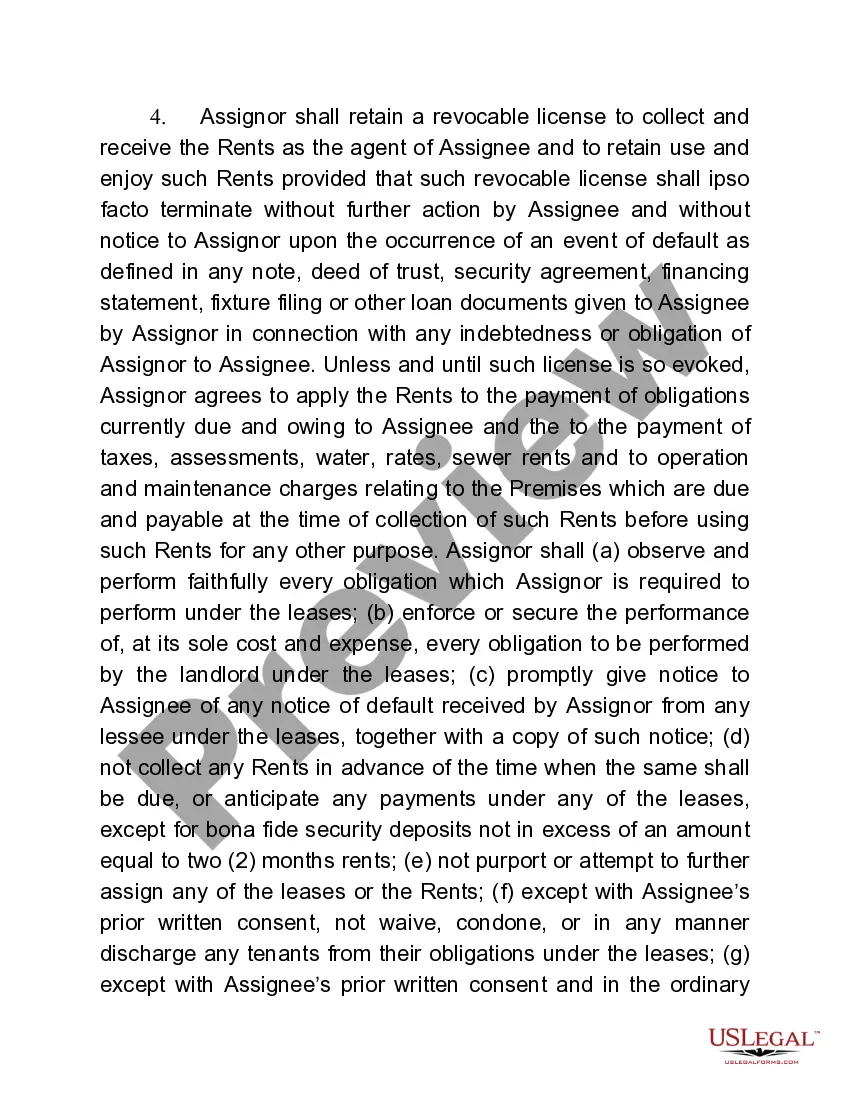 Preview Absolute Assignment of Rents and Leases