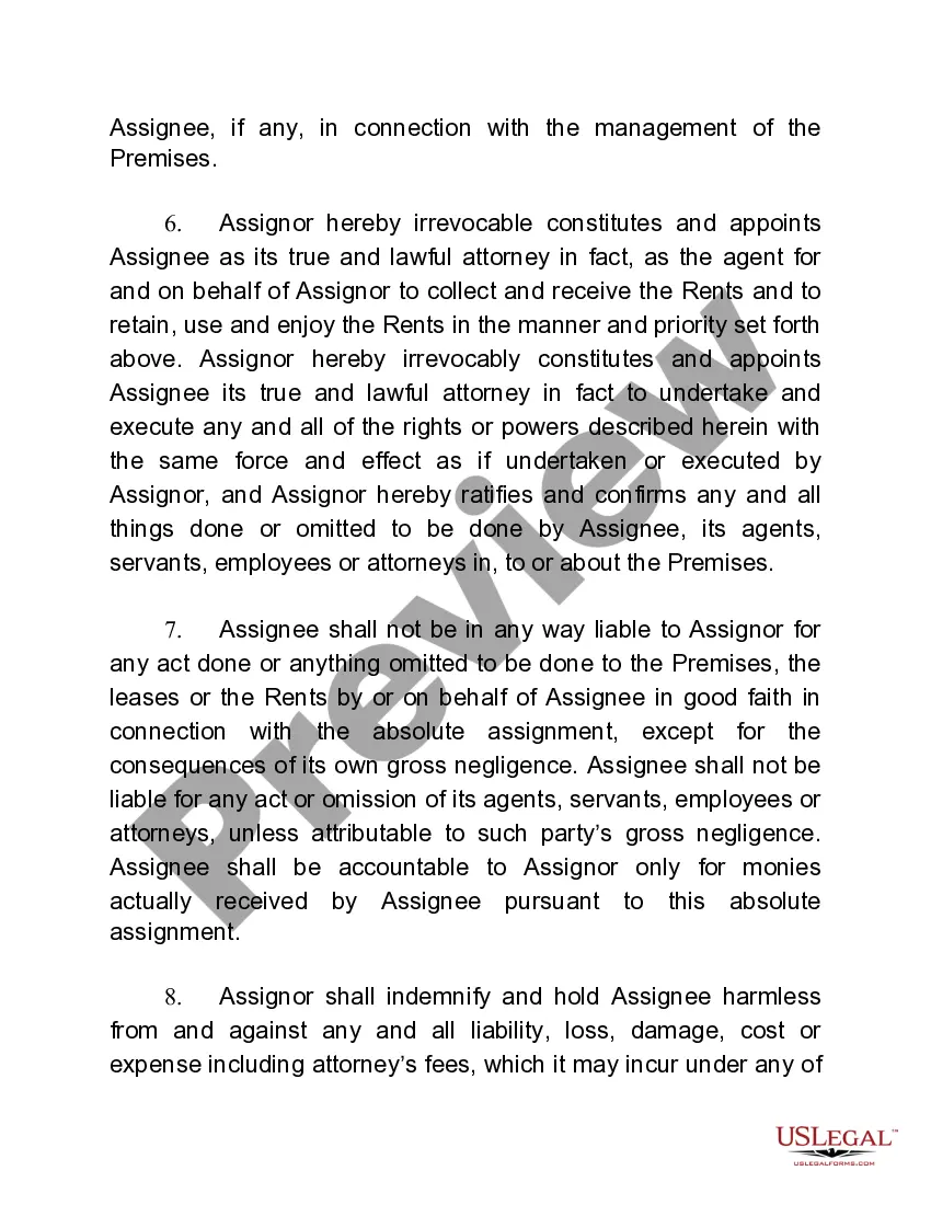 Preview Absolute Assignment of Rents and Leases