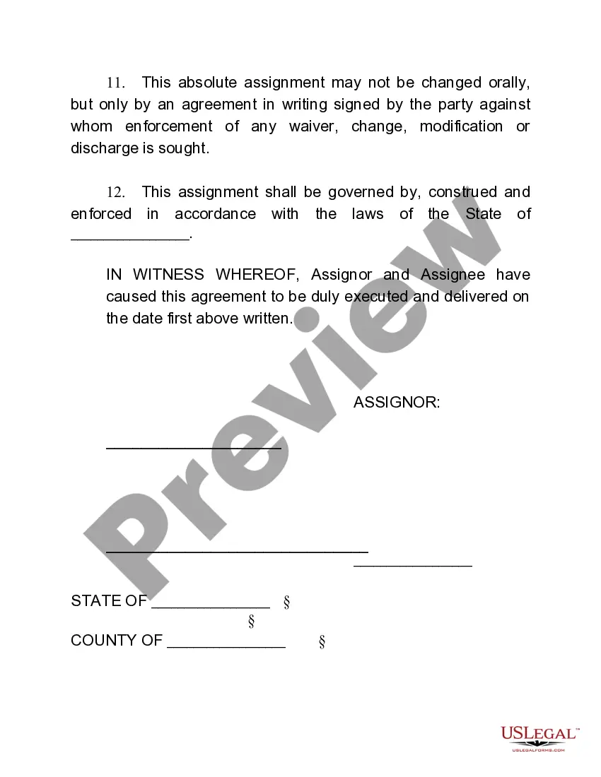 Preview Absolute Assignment of Rents and Leases