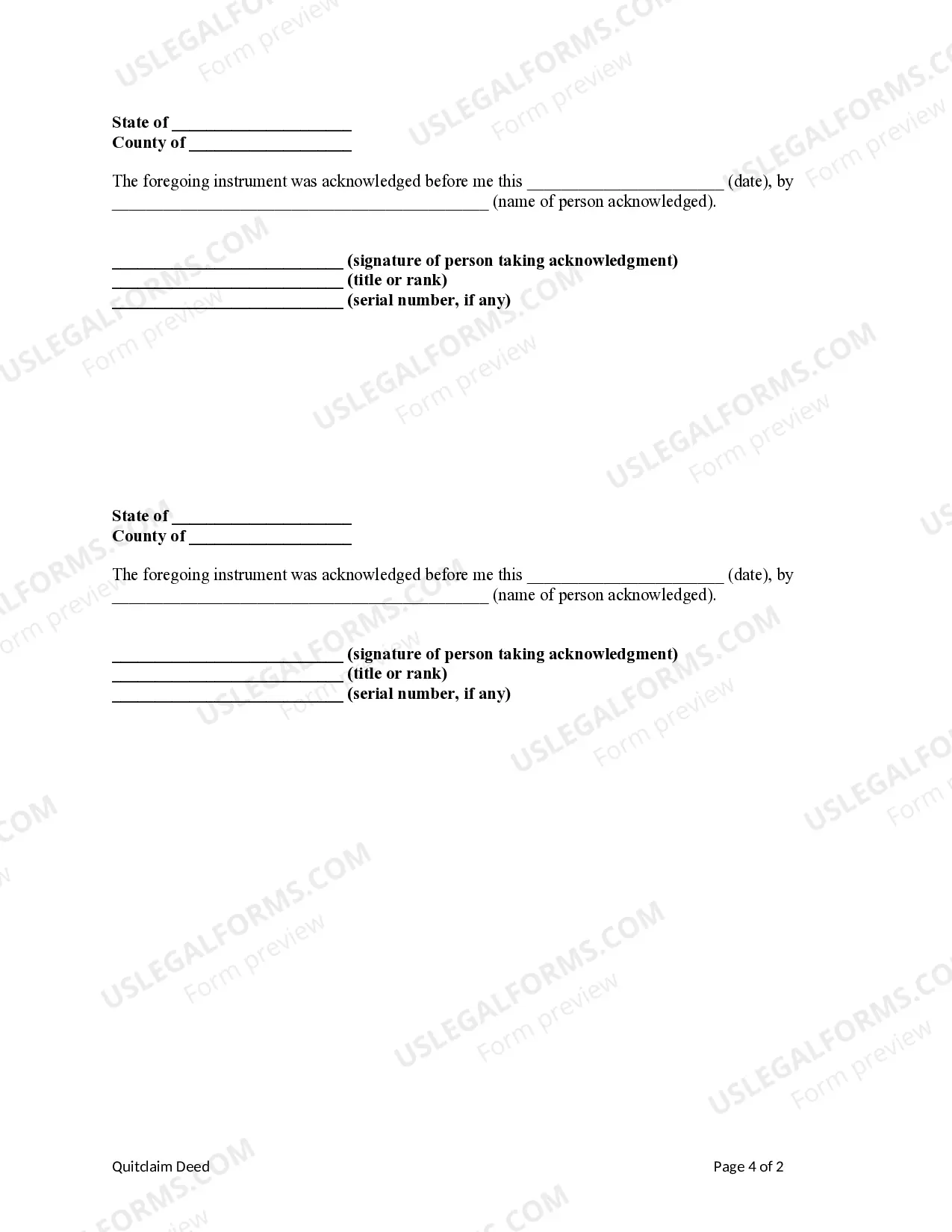 Preview Quitclaim Deed - Husband and Wife to a Limited Liability Company
