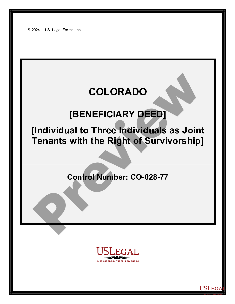 Colorado Beneficiary Deed Individual to Three Individuals