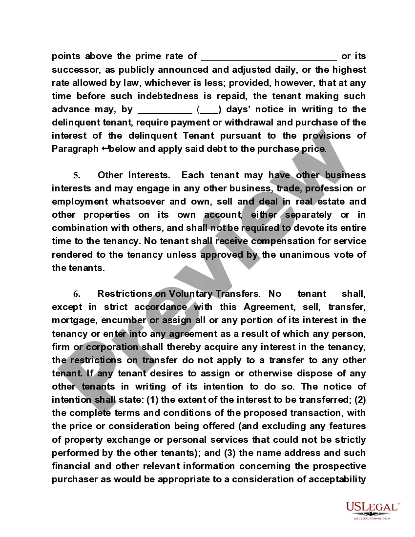 Get Tenancy in Common Agreement Preview Tenancy in Common Agreement