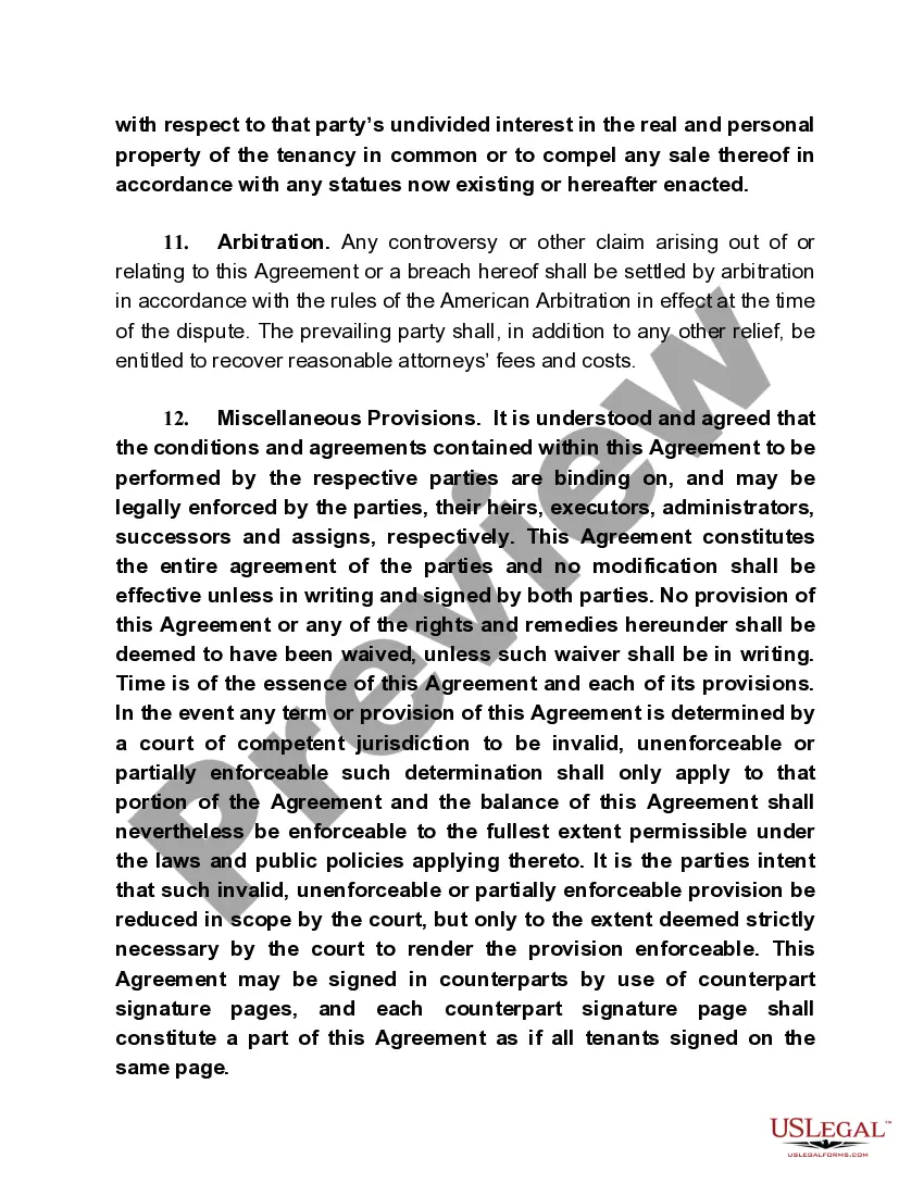 Get Tenancy in Common Agreement Preview Tenancy in Common Agreement