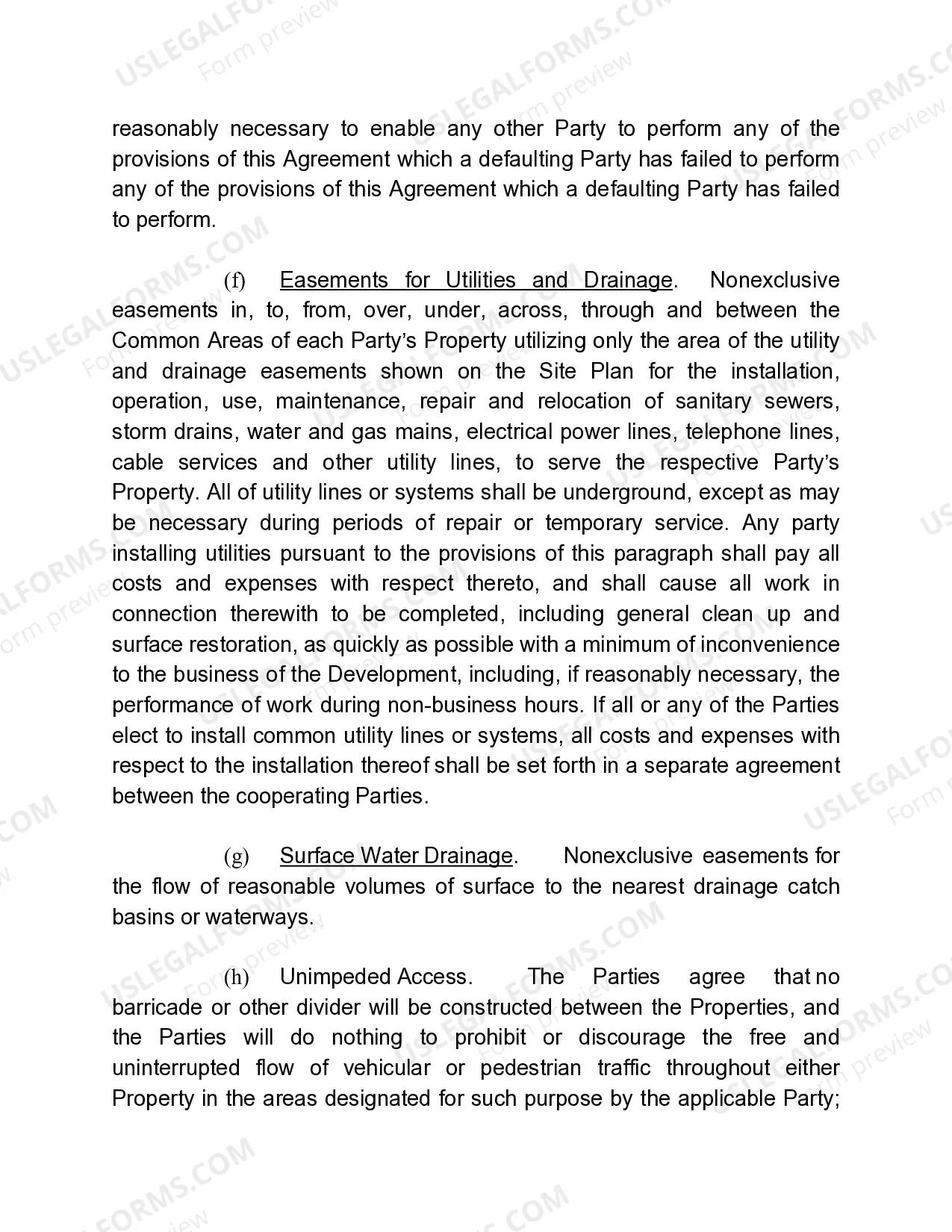 Preview Reciprocal Easement Agreement