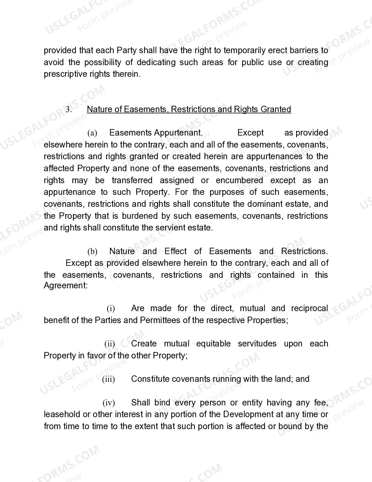 Preview Reciprocal Easement Agreement