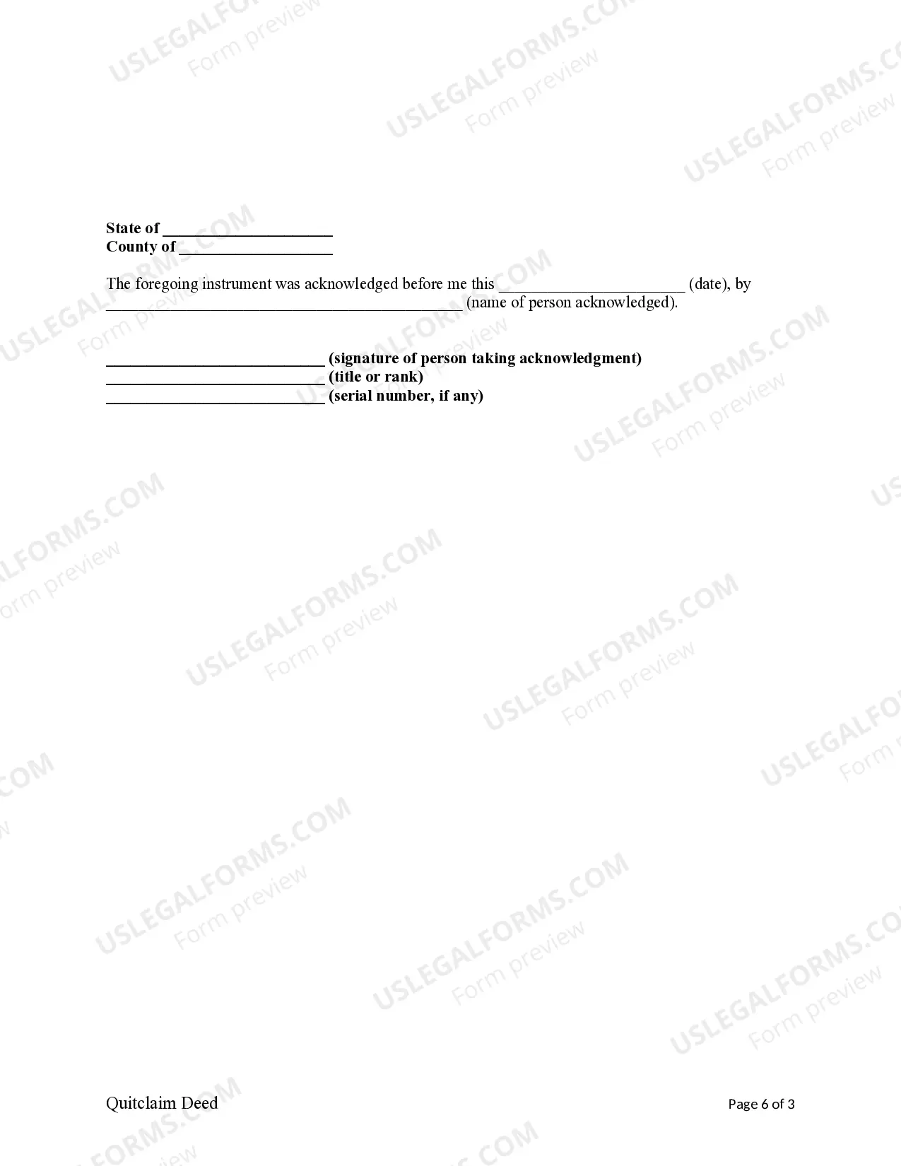 Preview Quitclaim Deed - Husband and Wife / Two Individuals to Three Individuals