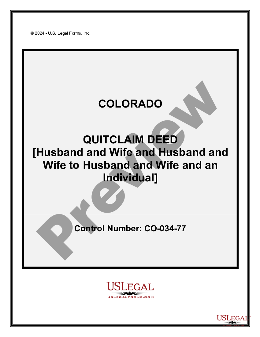 Centennial Colorado Quitclaim Deed Husband And Wife And Husband And Wife To Husband And Wife And 3580